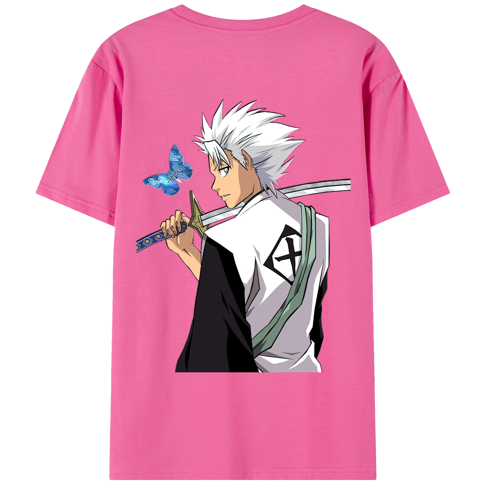 （画像用） ブリーチ 日番谷冬獅郎（ひつがや とうしろう） BLEACH Hitsugaya Toushirou レディース半袖Tシャツ(バックプリント)